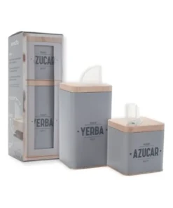 Set yerba+azucar cuad premium gris(11784)