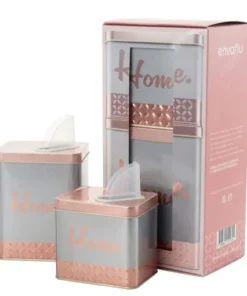 Set yerbera + azucarera rect home gris cja regalo(11845)