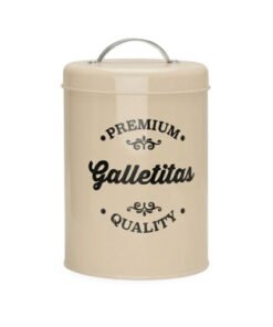 Lata redonda p/galletitas beige c/ tapa 12x17 (12011)