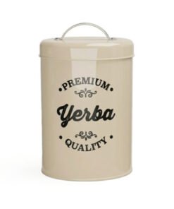 Lata redonda yerbera beige c/tapa 12x17 (12149