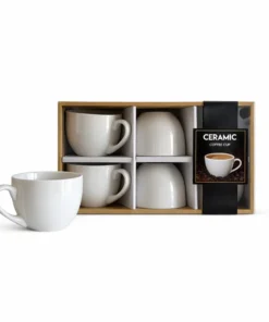 Jgox6 tazas 9c ceramica blanca cj. regalo (20346)