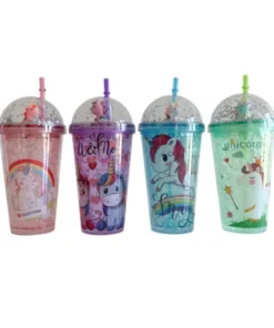 Vaso t/burbuja c/sorbete unicornio 450ml(21116)