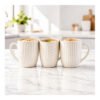 Jarro mug 11cm facetado craquelado blanco (21431)
