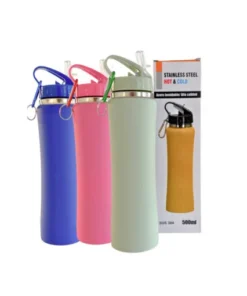 Botella ac.lisa engomada c/gancho 500ml(23298)