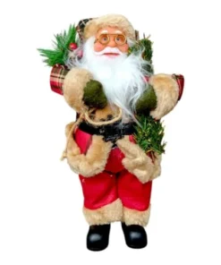 Papa noel 30 c r/marron c/bolsa y pino (24850)