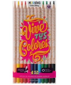 Lápices de colores mooving largos x12(328604)
