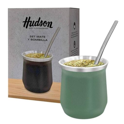 Set mate ac.(47308)vaso c/bomb.verde cja.regalo hudson