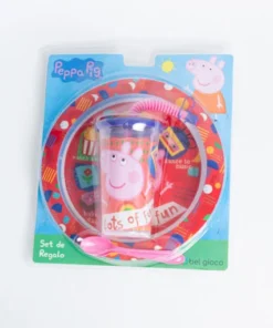 Set plato 25c + vaso sport c/bomb peppa pig(55989)