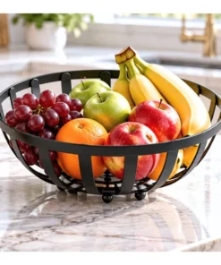 Frutera redonda negra metal 29cm (61586)
