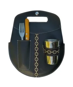 Porta plato red .24c c/vaso y cub.s/cuero(62502)