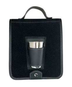 Porta plato c/vaso y cub.carpincho negro(62912)