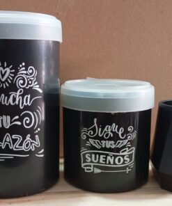 Set Designe yerba, azucar, mate y bombilla negro (57259)