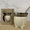 Mate plas. c/bombilla raices blanco con caja (71839)