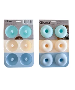 Molde para donas x 6 silicona tricolor(84632)