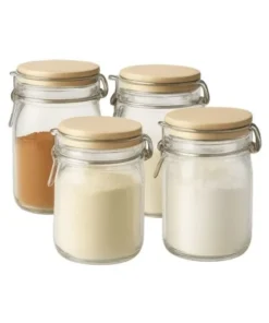 Set x4 frasco tapa ceramica 250ml glanz(85064)