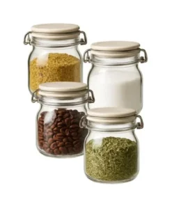 Set x4 frasco tapa ceramica 120ml glanz(85065)