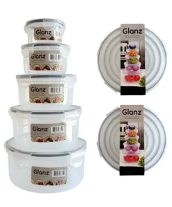 Set x 5 hermeticos red. tapa clip glanz ( 98346)