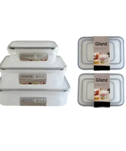 Set x3 hermeticos rec.tapa clip glanz(98347)