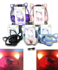 Auriculares vincha gatito con luz p47(39953)
