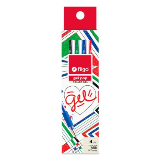 Lapiceras Roller Filgo Gel pop x4