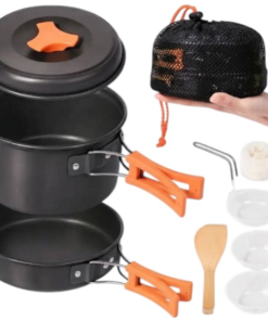 Set cacerolas 3 en 1 para camping
