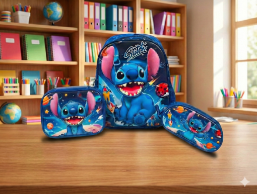 Set de Mochila + Lunchera + Cartuchera – Tonos AZULES