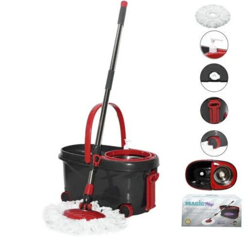 Set balde mopa ruedas negro (81581)