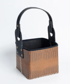 Matera eco cuero marron croco c/separador (33503)