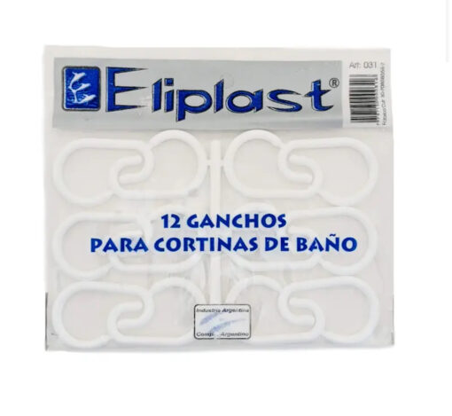 Ganchos p/cortina cadena x12 Eliplast (30316)