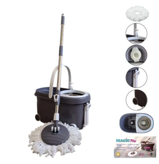 Set balde mopa ruedas gris (81580)