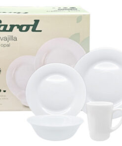 Juego 16 piezas opalino blanco Carol (64169)