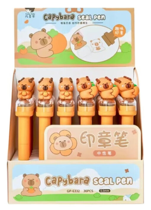 Lapicera con sello 1 pieza Capybara