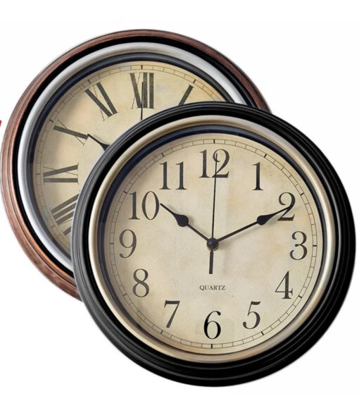 Reloj pared 30c ocre/negro (43266)