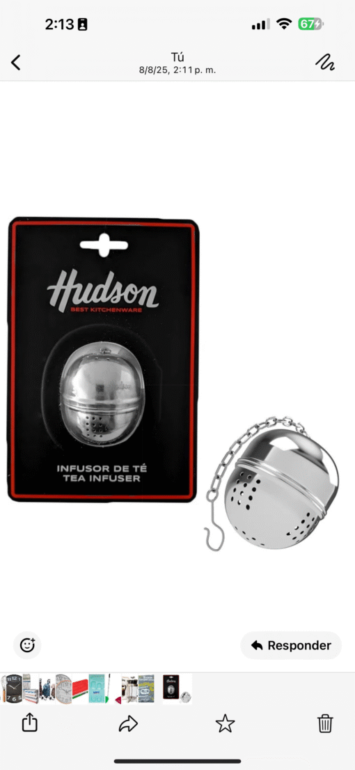 Infusor bolita acero inoxidable p/te Hudson (61223)