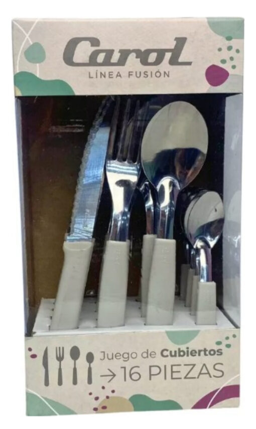 Jgo. cub x16 Carol m/gris fusion caja c/visor (47399)