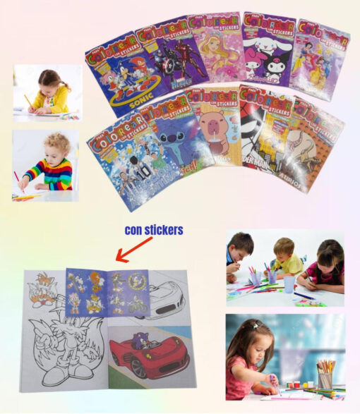 Libro colorear linda calidad + sticker