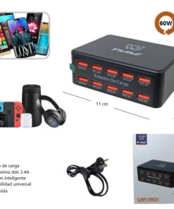 Estacion de carga 10 puertos USB total