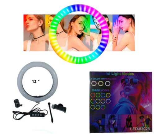 Aro selfie LED rgb 12 plg