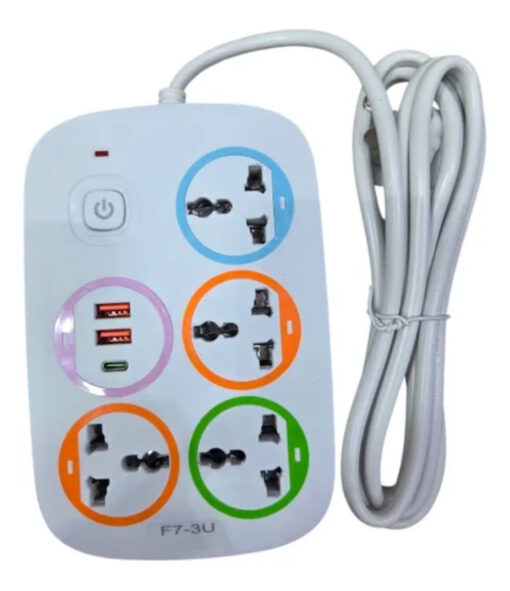 Alargue zapatilla 4 tomas + 2 USB + 1TIP