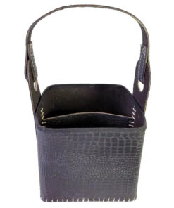 Matera eco cuero negra croco c/separador (33501)