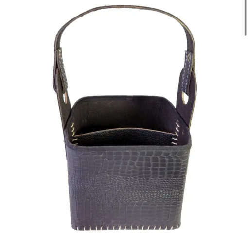 Matera eco cuero negra croco c/separador (33501)
