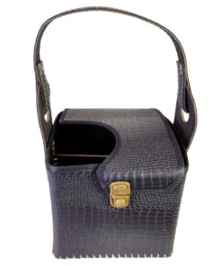 Matera eco cuero negra croco c/separador y tapa (33505)