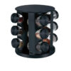 Especiero vidrio x12 giratorio negro Hudson (21706)