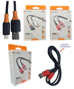 Cable ezra de 2a USB-IPHONE 10w reforzado