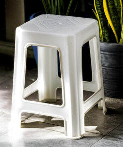 Banqueta plast aplilable blanca (51110)