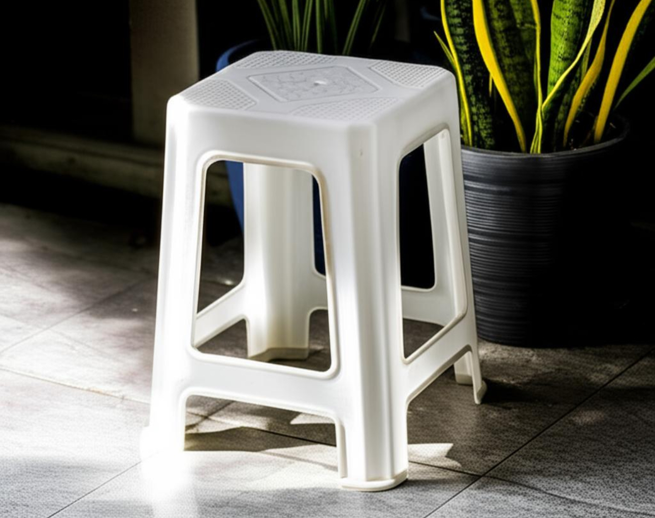 Banqueta plast aplilable blanca (51110)