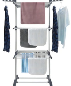 Tendedero pie vertical pleg. 3 niveles gris (25183)