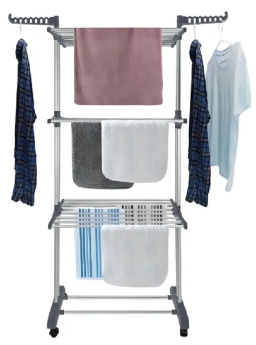 Tendedero pie vertical pleg. 3 niveles gris (25183)