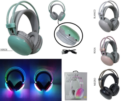 Auricular vincha Bluetooth luz RGB
