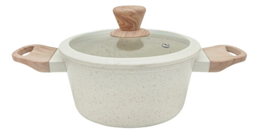 Cacerola Carol granito 20 cm blanca